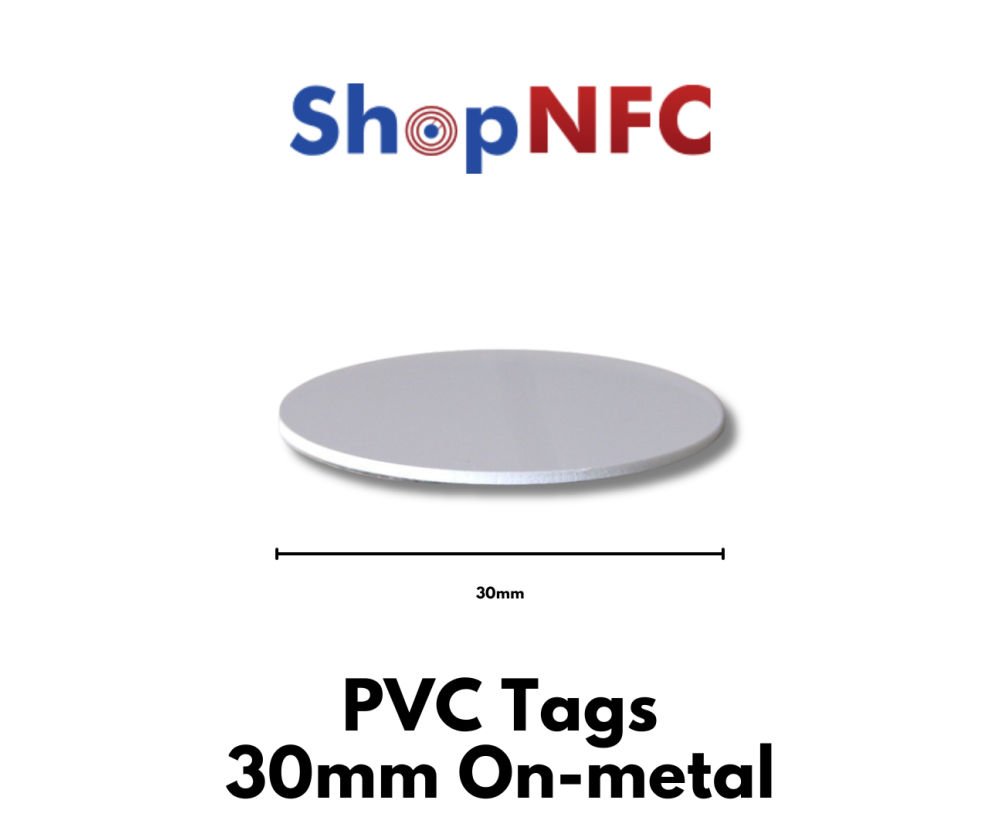 On-metal NFC Tags NTAG213 in PVC 30mm On-metal NFC Tags NTAG213 in PVC 30mm