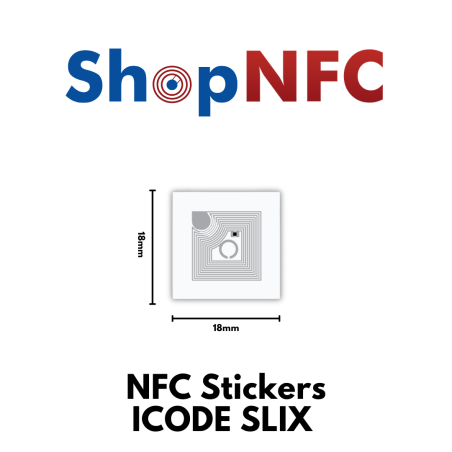 Etiqueta NFC ICODE SLIX 18x18mm adhesiva