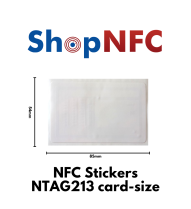 NFC Stickers NTAG213 card-size - 54mmx85mm