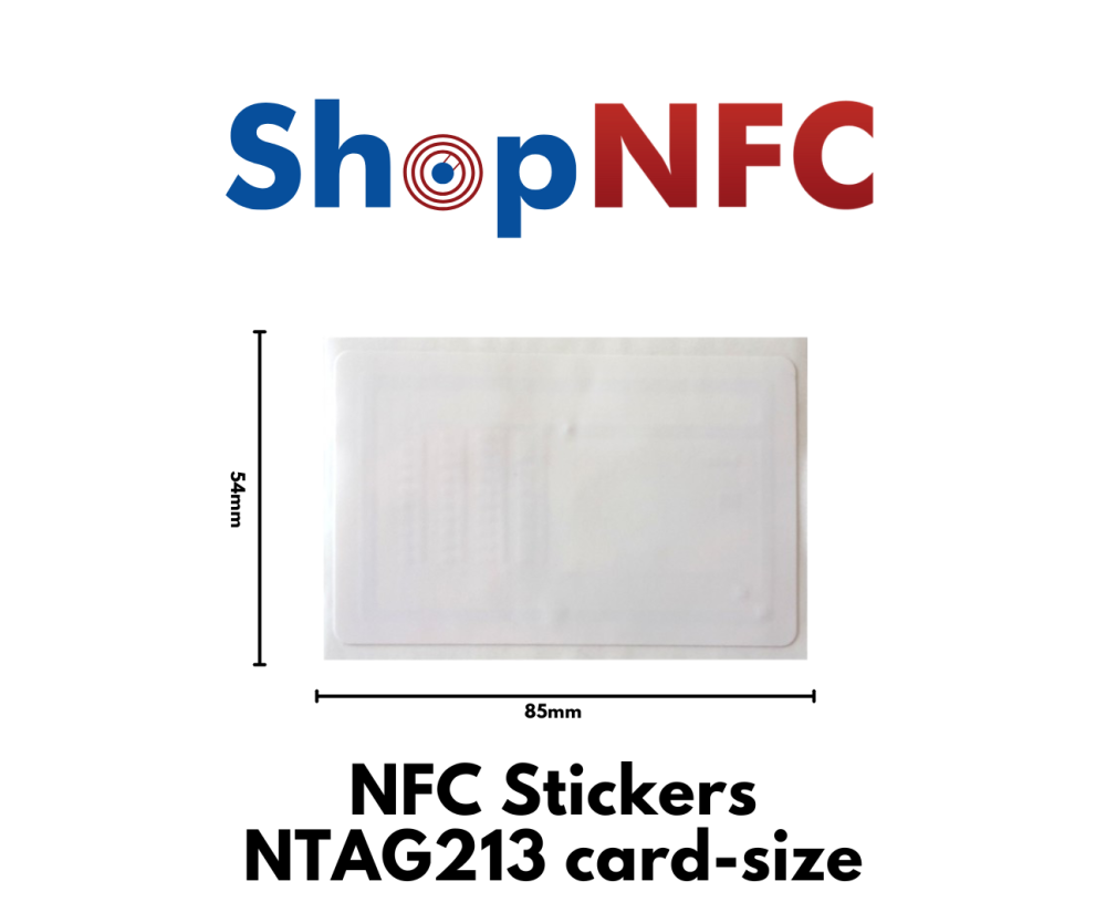Pegatinas NFC NTAG213 85 x 54 mm - 54mmx85mm