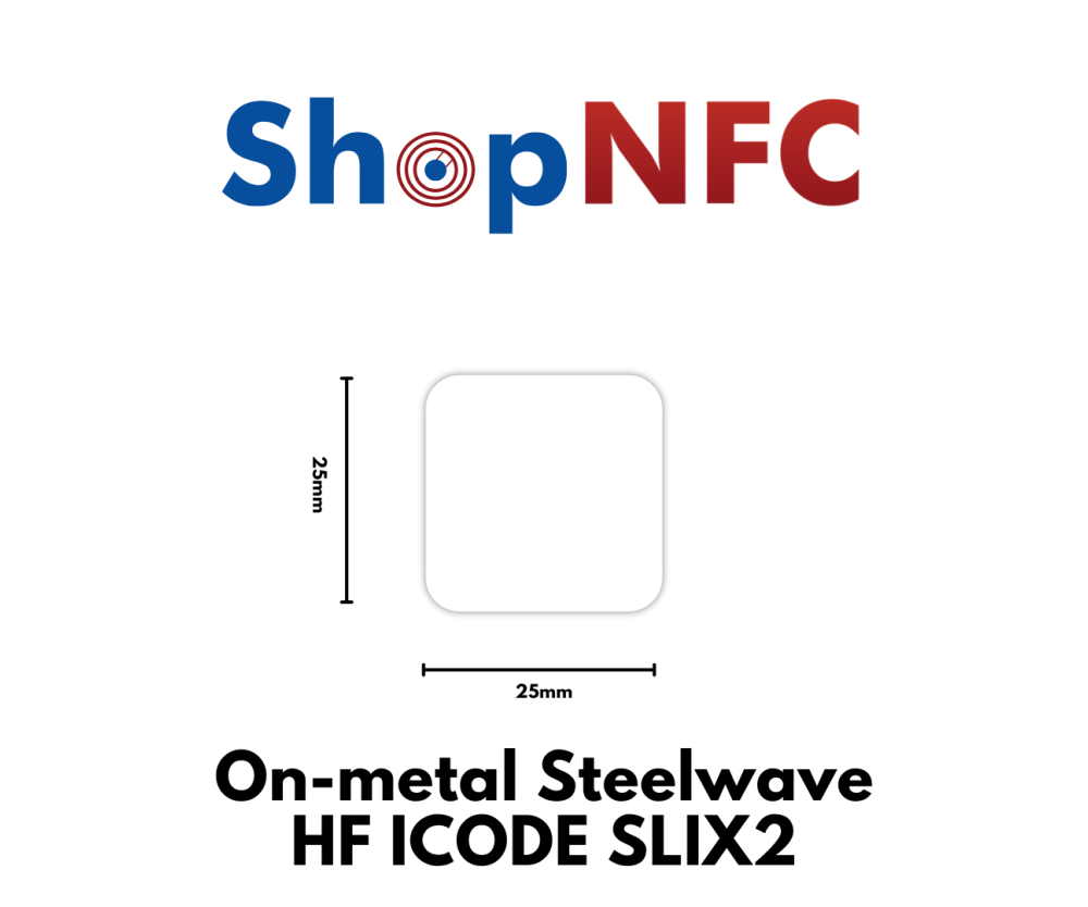 Tag NFC schermati ICODE SLIX2 Steelwave HF 25x25mm