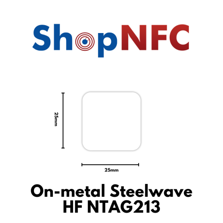 Tags NFC Anti-métal NTAG213 Steelwave HF IP68 25x25mm