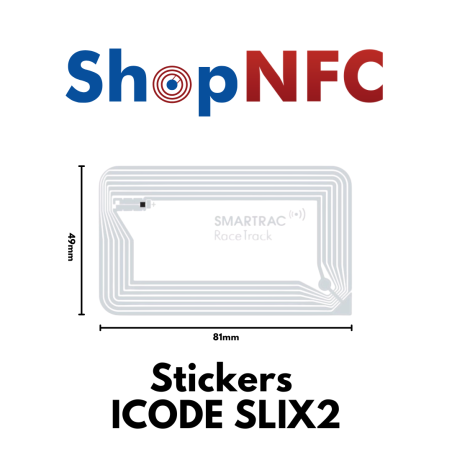 Weiße NFC-Aufkleber ICODE SLIX2 49x81mm
