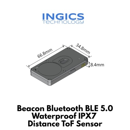 Ingics iBS09R - Beacon Bluetooth BLE 5.0 Waterproof IPX7 - Capteur de Distance ToF